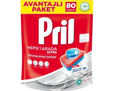 Pril Hepsi Bir Arada Extra Tablet Bulaşık Deterjanı 80 Yıkama
