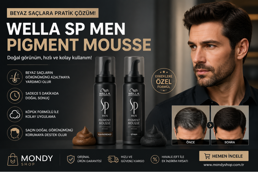 Wella SP Men Pigment Mousse ile Beyaz Saçlara Doğal Görünüm: Pratik ve Hızlı Çözüm Wella SP Men Pigment Mousse ile Beyaz Saçlara Doğal Görünüm: Pratik ve Hızlı Çözüm