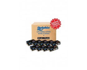 Dolphin Çok Amaçlı Siyah Nitril Eldiven S 20 x 100 Adet