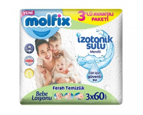 Molfix İzotonik Ferah Temizlik Islak Mendil 3 X 60Lı Molfix İzotonik Ferah Temizlik Islak Mendil 3 X 60Lı