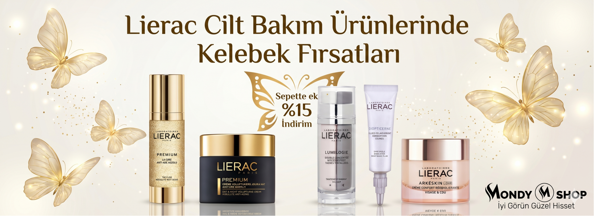 lierac cilt bakım ürünleri sepette %15 indirim