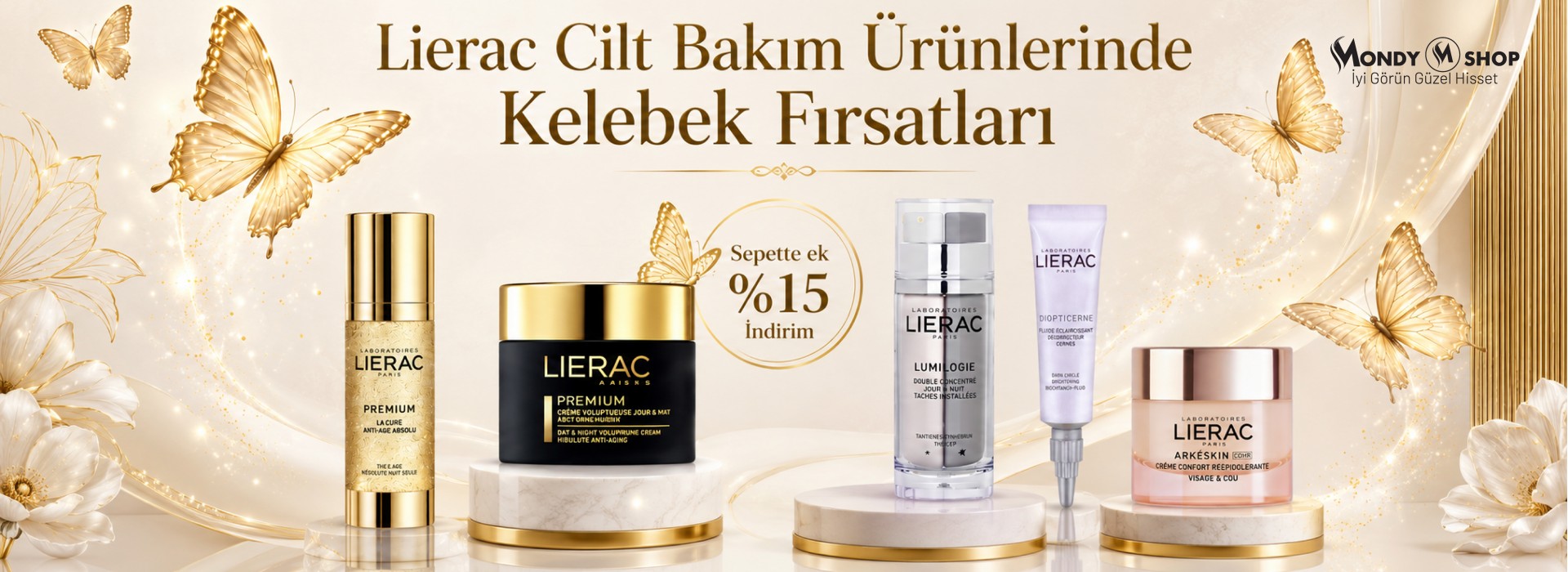 lierac cilt bakım ürünleri sepette %15 indirim