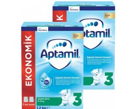 Aptamil 3 Devam S&uuml;t&uuml; Yeni Form&uuml;l 1200 gr 2 Adet