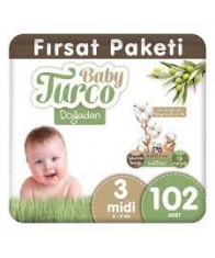 Baby Turco Doğadan 3 Numara Midi 102 Adet