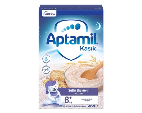 Aptamil Sütlü Bisküvili Tahıl Bazlı 6 36 Ay Kaşık Maması 250 gr Aptamil Sütlü Bisküvili Tahıl Bazlı 6 36 Ay Kaşık Maması 250 gr