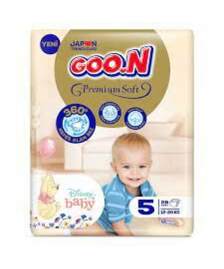 Goon Bebek Bezi Premium Soft 5 Beden Jumbo Paket 28 Adet 12-20 kg