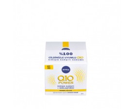 Nivea Q10 Kırışık Karşıtı Y&uuml;ksek G&uuml;neş Korumalı G&uuml;nd&uuml;z Kremi 50 ml
