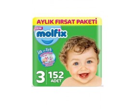 Molfix Bebek Bezi 3 Beden Avantaj Paketi 152 Adet Molfix Bebek Bezi 3 Beden Avantaj Paketi 152 Adet
