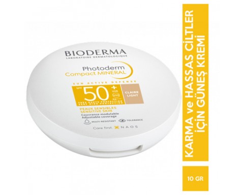 Bioderma Photoderm Mineral Compact Light SPF 50 10 GR Renkli Güneş Kremi Bioderma Photoderm Mineral Compact Light SPF 50 10 GR Renkli Güneş Kremi