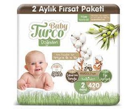 Baby Turco Doğadan 2 Numara Mini 420 Adet Baby Turco Doğadan 2 Numara Mini 420 Adet