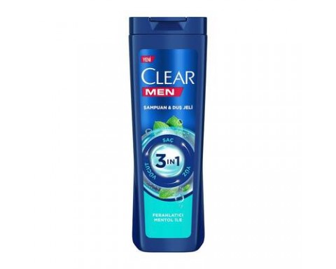 Clear 3in1 Şampuan & Duş Jeli Mentol 350 Ml