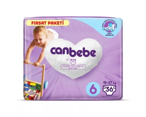 Canbebe Bebek Bezi 6 Beden Extra Large 15+ Kg 32Li Fırsat Paketi