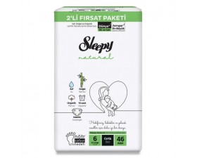 Sleepy Bebek Bezi Natural 6 Beden Xlarge 15 25 Kg 46 lı Fırsat Paket