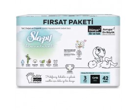 Sleepy Bebek Bezi Bio Natural 3 Numara Midi 42Li Fırsat Paket