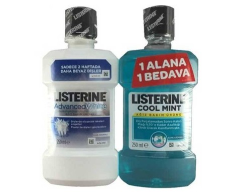 Listerine Advanced White Gargara 250 ml  Cool Mint 250 ml