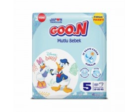 Goon Mutlu Bebek Bebek Bezi 5 Beden 12 ile 20 Kg 100 Lü Aylık Fırsat Paketi