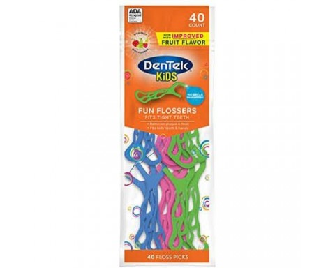 Dentek Kids Çocuk Arayüz Dişipi Floss Stick 40Lı Flouride Meyveli