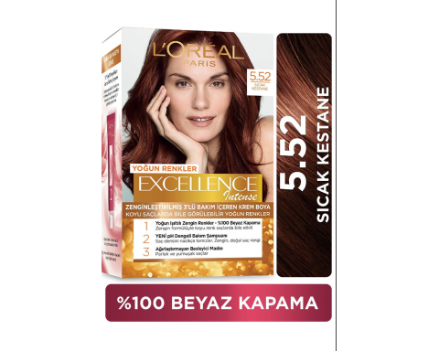 Loreal Excell Intense 5 52 Sıcak Kestane Saç Boyası Loreal Excell Intense 5 52 Sıcak Kestane Saç Boyası
