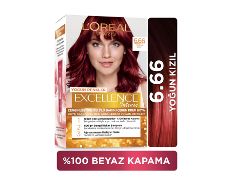 Loreal Excell Intense 6 66 yoğun Kızıl Saç Boyası Loreal Excell Intense 6 66 yoğun Kızıl Saç Boyası