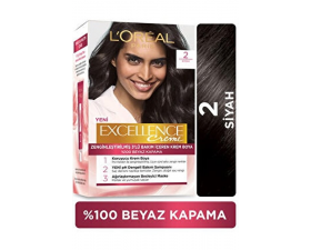 Loreal  Excell 2 Siyah Saç Boyası