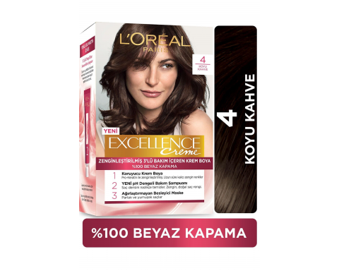 Loreal Excell 4 Koyu Kahve Saç Boyası Loreal Excell 4 Koyu Kahve Saç Boyası