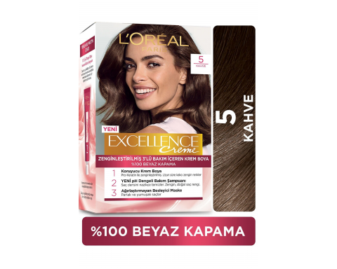 Loreal Excell Creme 5 Kahve Saç Boyası Loreal Excell Creme 5 Kahve Saç Boyası