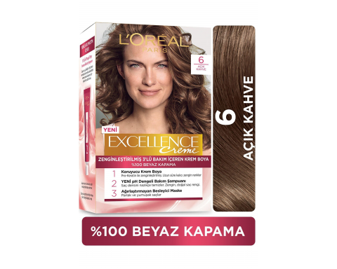 Loreal Excell 6 Açık Kahve Saç Boyası Loreal Excell 6 Açık Kahve Saç Boyası