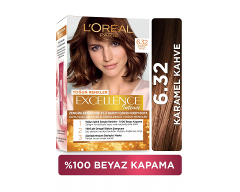 Loreal Excell 6 32 Karamel Kahve Saç Boyası Loreal Excell 6 32 Karamel Kahve Saç Boyası