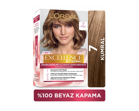 Loreal Excel Intense 7 Kumral Saç Boyası Loreal Excel Intense 7 Kumral Saç Boyası