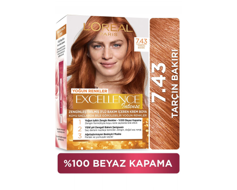 Loreal Excell 7 43 Tarçın Bakırı Saç Boyası Loreal Excell 7 43 Tarçın Bakırı Saç Boyası