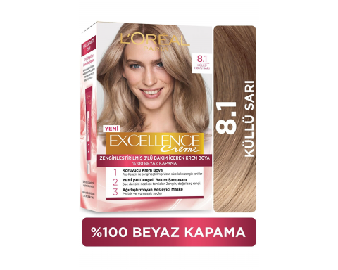 Loreal Excell 8 1 Küllü Sarı Saç Boyası Loreal Excell 8 1 Küllü Sarı Saç Boyası