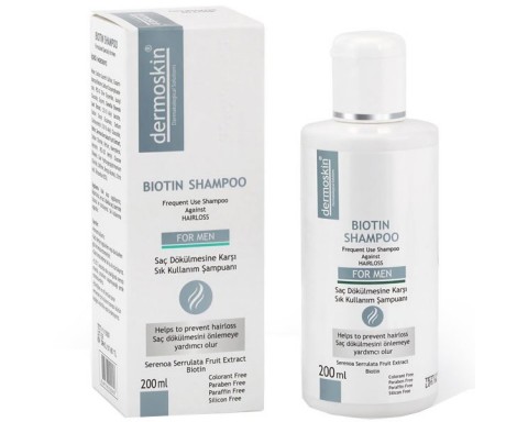 Dermoskin Biotin Shampoo For Men 200 ML Erkeklere Özel Dökülme Önleyici Şampuan