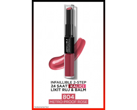 Loreal Infaillable Lipstick 2 Steps 804 Metro Proo