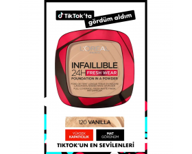 Loreal Paris Infaillible 24H Fresh Wear 120 Vanilla Pudra Fondöten Loreal Paris Infaillible 24H Fresh Wear 120 Vanilla Pudra Fondöten