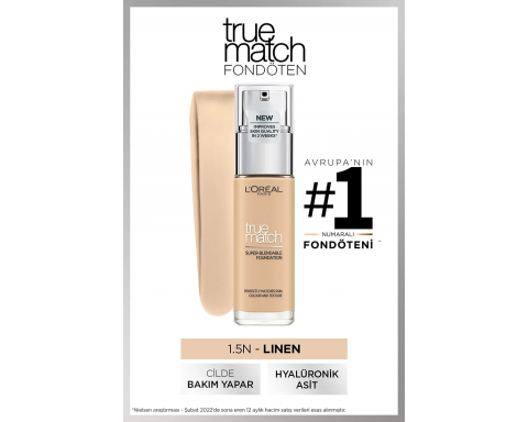 Loreal Paris True Match Fondoten No 1 5 N Loreal Paris True Match Fondoten No 1 5 N