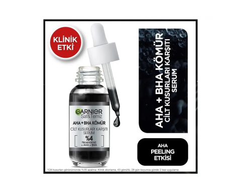 Garnier AHA BHA Kömür Cilt Kusurları Karşıtı Serum 30 Ml Garnier AHA BHA Kömür Cilt Kusurları Karşıtı Serum 30 Ml