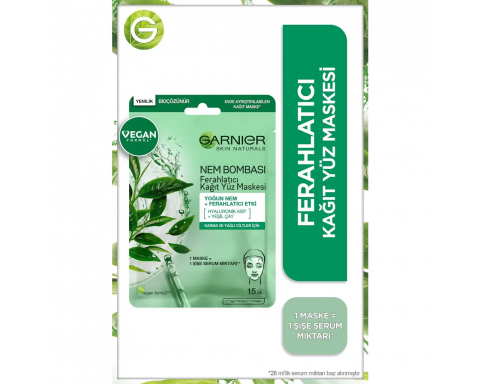 Garnier Nem Bombası Ferahlatıcı Kağıt Maske 32 Gr Garnier Nem Bombası Ferahlatıcı Kağıt Maske 32 Gr
