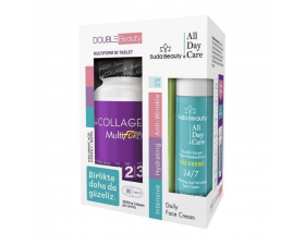 Suda Collagen Double Beauty Multiform 90 Tablet Suda Beauty Yüz Kremi 50 ml Hediye